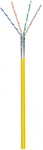 Goobay CAT 5e Nettverkskabel, F/UTP, 100 m, gul Kobberbelagt aluminiumsleder (CCA), AWG 26/7 (fåtrådet), PVC-kabelkappe