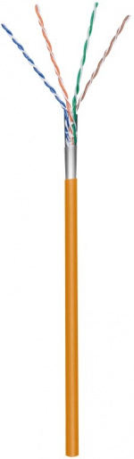 Goobay CAT 5e nettverkskabel, F/UTP, 100 m, oransje Kobberbelagt aluminiumsleder (CCA), AWG 26/7 (fåtrådet), PVC-kabelkappe