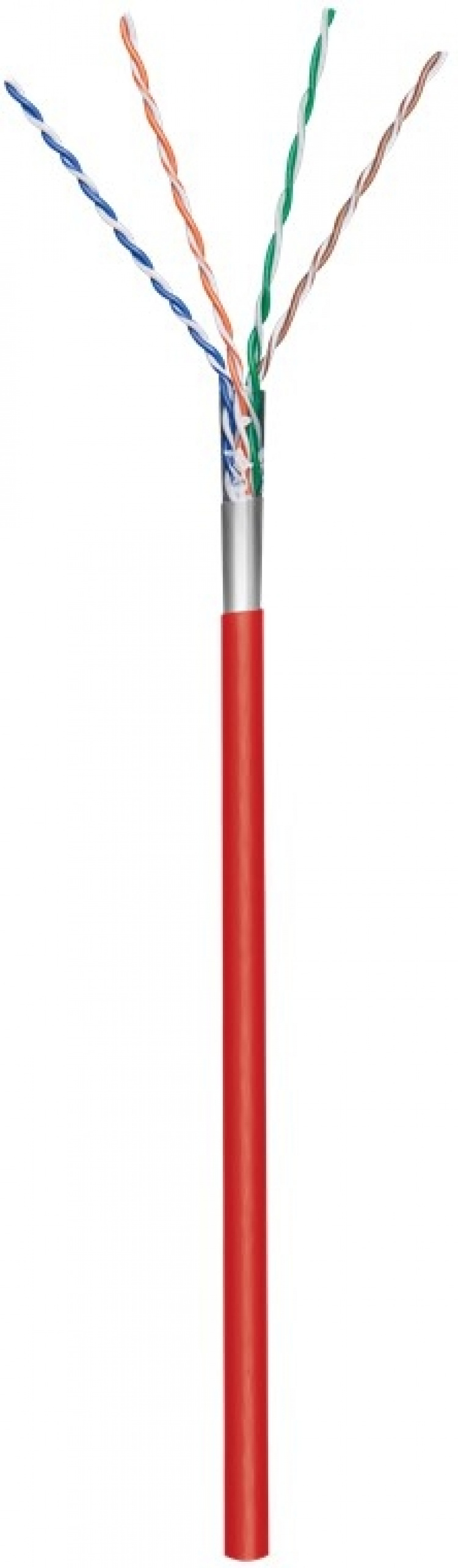 Goobay CAT 5e Nätverkskabel, F/UTP, 100 m, röd Kopparklädd aluminiumledare (CCA), AWG 26/7 (stranded), PVC-kabelhölje