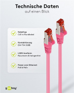 Goobay Kretskabel CAT 6, S/FTP (PiMF), magenta, 1 m kobberleder (CU), halogenfri kabelmantel (LSZH) Goobay Kretskabel CAT 6, S/FTP (PiMF), magenta, 1 m kobberleder (CU), halogenfri kabelmantel (LSZH)