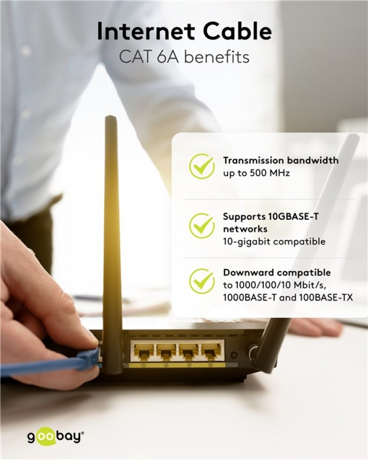 Goobay Kretskabel CAT 6A, S/FTP (PiMF), oransje, 1 m kobberleder (CU), halogenfri kabelmantel (LSZH) Goobay Kretskabel CAT 6A, S/FTP (PiMF), oransje, 1 m kobberleder (CU), halogenfri kabelmantel (LSZH)