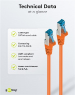 Goobay Kretskabel CAT 6A, S/FTP (PiMF), oransje, 1 m kobberleder (CU), halogenfri kabelmantel (LSZH) Goobay Kretskabel CAT 6A, S/FTP (PiMF), oransje, 1 m kobberleder (CU), halogenfri kabelmantel (LSZH)