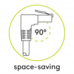 Goobay Kretskabel CAT 5e, 1x 90° vinklet, U/UTP, hvit, 0,5 m kobberbelagt aluminiumtråd (CCA), 1x RJ45-plugg 90° (8P8C)