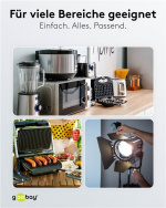 Goobay Tilkoblingskabel for varmt utstyr, 2 m, hvit Jordingsstift (type F, CEE 7/7) > apparatuttak C15