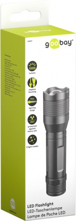 Goobay LED-lommelykt Super Bright 1500 ideell for arbeid, fritid, sport, camping, fiske, jakt og veihjelp