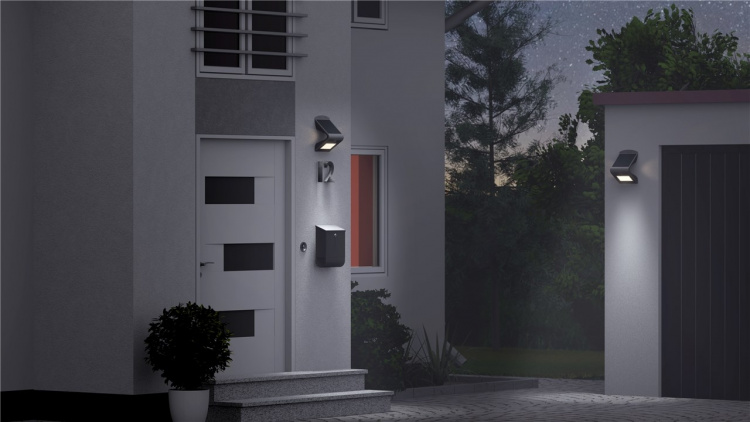 Goobay LED-solcellelampe med bevegelsesdetektor, 1,5 W nøytralt hvitt lys for inngangspartier, garasjeporter og trapper Goobay LED-solcellelampe med bevegelsesdetektor, 1,5 W nøytralt hvitt lys for inngangspartier, garasjeporter og trapper
