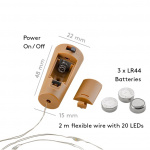 Goobay 10 x 20 LED-flasker Atmosfærisk lysdekorasjon for glassflasker