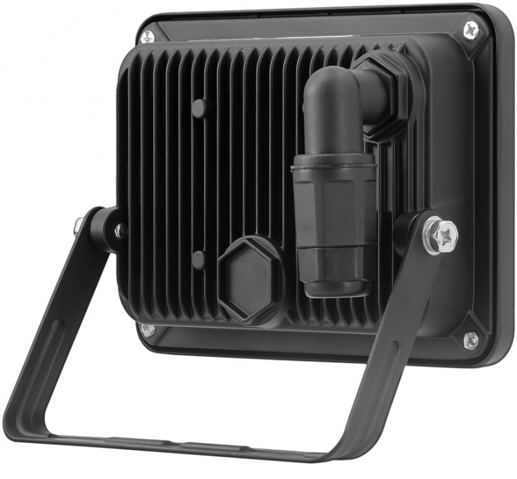 Goobay Utendørs LED-lyskaster, 30 W med 2550 lm, nøytralt hvitt lys (4000 K) og M16-kabelgjennomføring, egnet for utendørs bruk (IP65)