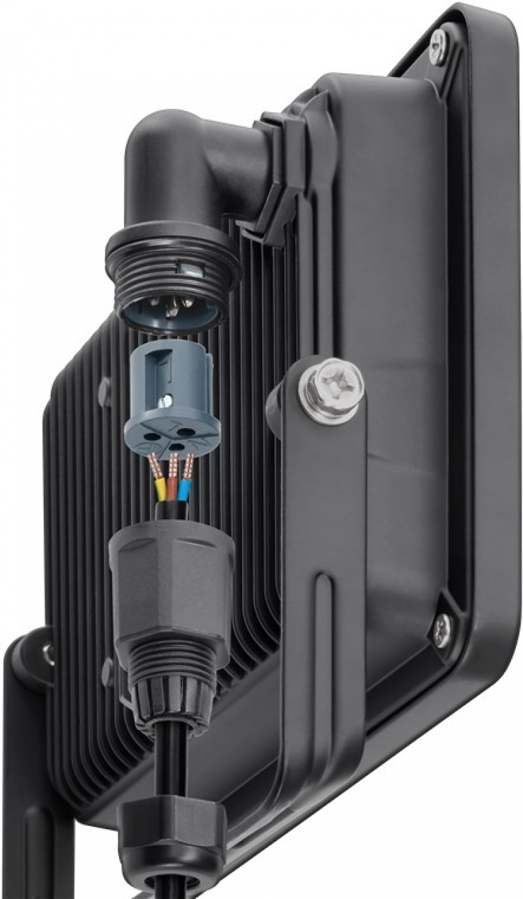 Goobay Utendørs LED-lyskaster, 50 W med 4250 lm, nøytralt hvitt lys (4000 K) og M16-kabelgjennomføring, egnet for utendørs bruk (IP65)