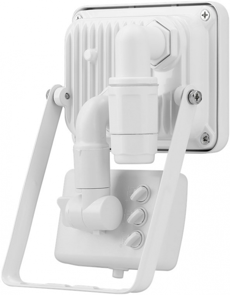 Goobay Utendørs LED-lyskaster, 10 W, med bevegelsesdetektor med 850 lm, nøytralt hvitt lys (4000 K), PIR-sensor med ON/OFF-funksjon og M16-kabelgjennomføring, egnet for utendørs bruk (IP44)