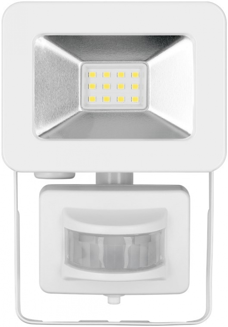 Goobay Utendørs LED-lyskaster, 10 W, med bevegelsesdetektor med 850 lm, nøytralt hvitt lys (4000 K), PIR-sensor med ON/OFF-funksjon og M16-kabelgjennomføring, egnet for utendørs bruk (IP44)