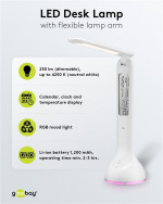 Goobay LED-bordlampe Mood Light + Kalender Innendørsbelysning for arbeidsrom, barnehage, soverom eller kontor