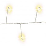 Goobay 50 LED sølvfarget lyskjede med 2 lysmoduser, varmhvit (3000 K), batteridrevet, for innendørs og utendørs bruk (IP44)