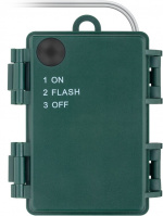 Goobay 50 LED sølvfarget lyskjede med 2 lysmoduser, varmhvit (3000 K), batteridrevet, for innendørs og utendørs bruk (IP44)