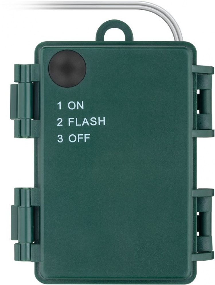 Goobay 50 LED sølvfarget lyskjede med 2 lysmoduser, varmhvit (3000 K), batteridrevet, for innendørs og utendørs bruk (IP44)