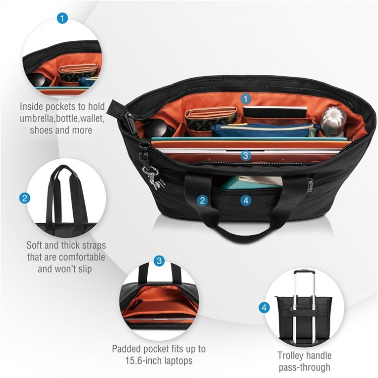 everki Shopper (EKB418) Slank, bærbar veske for iPad/nettbrett/ultrabook opp til 15,6 tommer