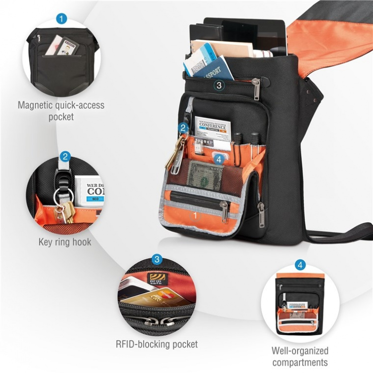 everki Venue XL (EKS622XL) Premium RFID Mini Messenger för iPad Pro 12-tum / Yta Pro / MacBook 12-tums