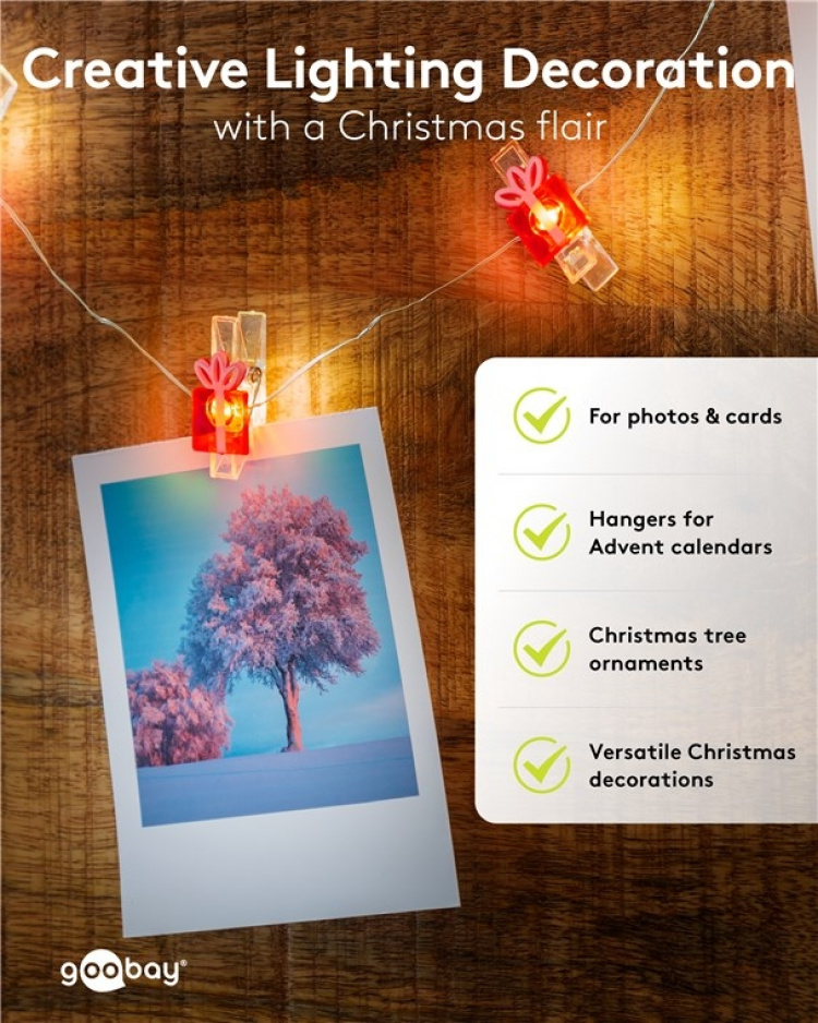 Goobay 10 LED-fotoklipslys 