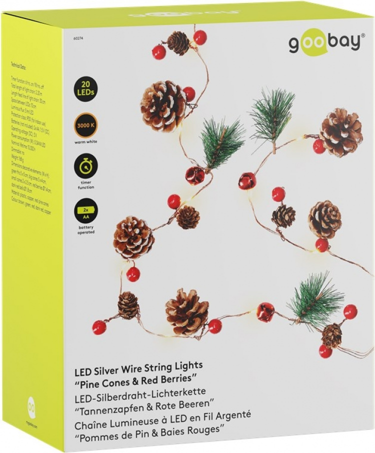 Goobay 20 LED-lyskæde med sølvtråd 