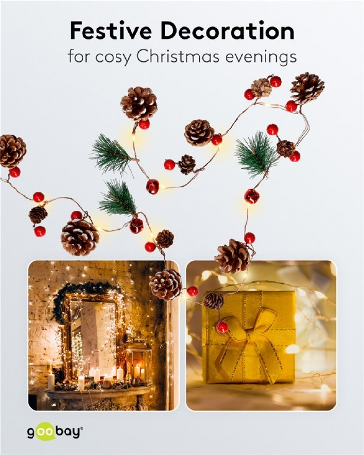 Goobay 20 LED-lyskæde med sølvtråd 