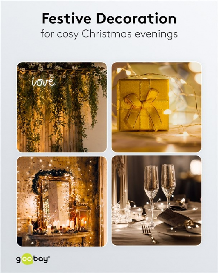 Goobay 20 LED-lyskæde med sølvtråd 