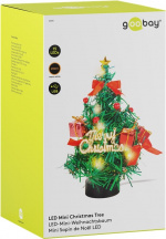 Goobay LED mini-juletre med juledekorasjon, 15 mikro-LED i varmhvit (2700 K) og 75 cm USB-kabel, høyde ca. 22 cm