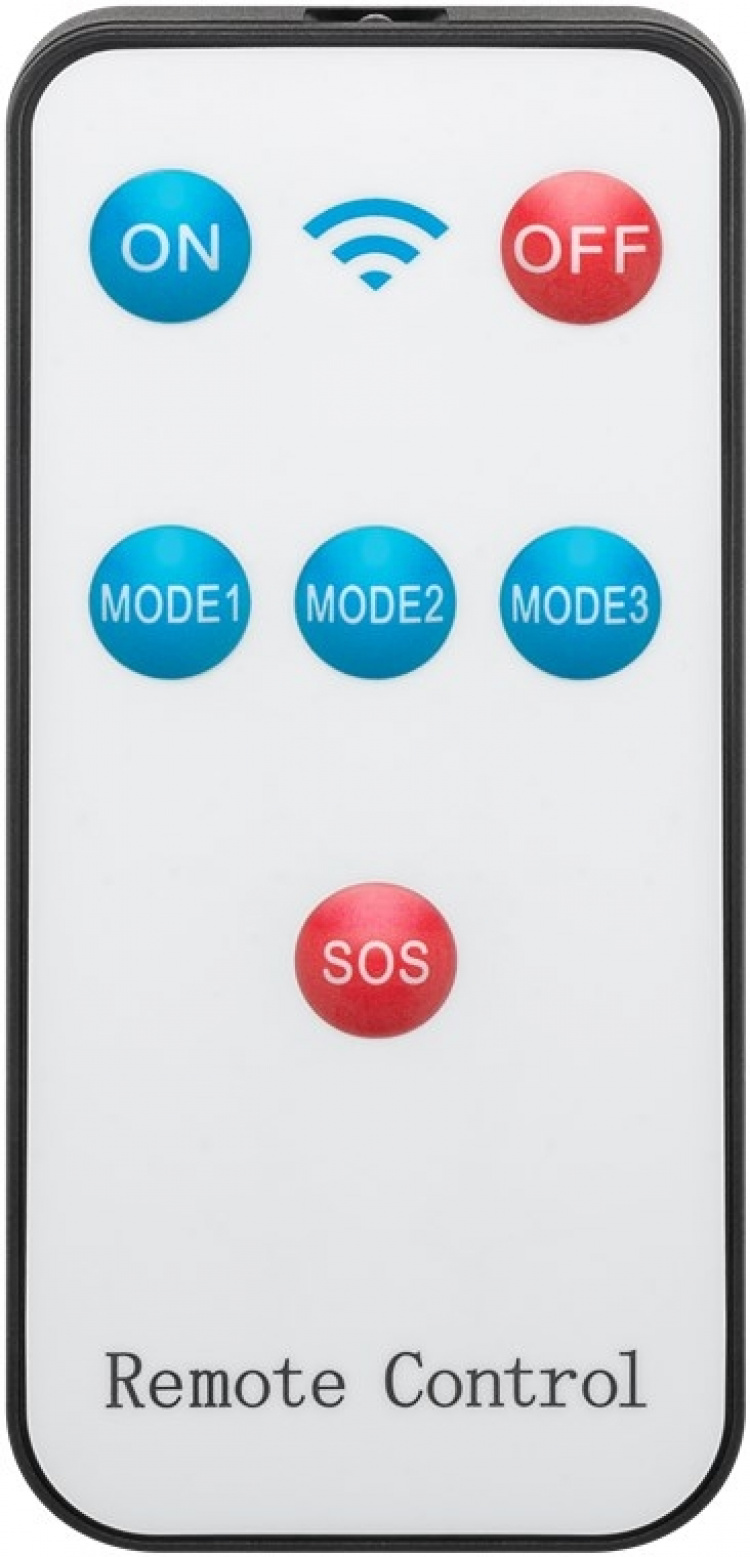 Goobay LED solcelle campinglampe med IR-fjernkontroll med 6 lysmoduser, solcellepanel, Li-ion-batteri 18650 (3,7 V, 2000 mAh), powerbank-funksjon og USB-kabel, egnet for utendørs bruk (IP44)