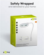 Goobay LED-forstørrelseslampe med stativ/klips, 6 W, hvit 480 lm, 100 mm glasslinse, 1,75x forstørrelse, 3 dioptrier