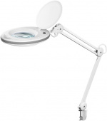 Goobay LED-forstørrelseslampe med klips, 8 W, hvit 650 lm, 127 mm glasslinse, 1,75x forstørrelse, 3 dioptrier