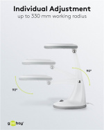Goobay LED-forstørrelseslampe med stativ, 6 W, hvit 450 lm, 100 mm glasslinse, 1,75x forstørrelse, 3 dioptrier Goobay LED-forstørrelseslampe med stativ, 6 W, hvit 450 lm, 100 mm glasslinse, 1,75x forstørrelse, 3 dioptrier