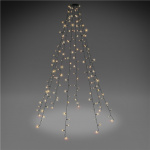 Goobay 200 LED overcast juletrebelysning med ring med timer og minnefunksjon, 8 lysmoduser, 24 V ekstern transformator, varmhvit (3000 K), for innendørs og utendørs bruk (IP44)