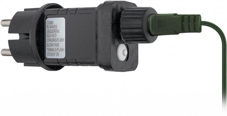 Goobay 280 LED overcast juletrebelysning med ring med timer og minnefunksjon, 8 lysmodi, 24 V ekstern transformator, varmhvit (3000 K), for innendørs og utendørs bruk (IP44)