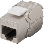 Goobay Keystone-modul RJ45 CAT 8.1, STP, GHMT-sertifisert 15,8 mm bred, krokodilletype, klemlist for IDC-montering (uten verktøy)