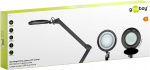 Goobay LED-forstørrelseslampe med klips, 10 W, svart 800 lm, justerbar lysstyrke og lysfarge, 127 mm glasslinse, 1,75x forstørrelse, 3 dioptrier