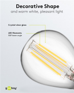 Goobay LED Mini Globe med glødetråd, 4 W E14-sokkel, varmhvit, ikke-dimbar