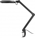 Goobay LED-forstørrelseslampe med klips, 8 W, svart 650 lm, 127 mm krystallglasslinse, 1,75x forstørrelse, 3 dioptrier