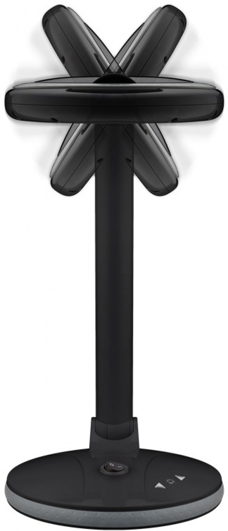 Goobay LED-forstørrelseslampe med stativ, 6 W, svart 80-450 lm, dimbar, 100 mm glasslinse, 1,75x forstørrelse, 3 dioptrier