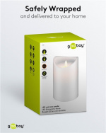 Goobay LED-lys laget av ekte voks, hvit, 10x15 cm vakker og trygg belysningsløsning for mange områder som hjem og loggia, kontorer eller skoler