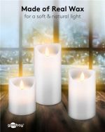 Goobay LED-lys laget av ekte voks, hvit, 10x15 cm vakker og trygg belysningsløsning for mange områder som hjem og loggia, kontorer eller skoler