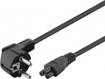 Goobay Nettkabel (sikkerhetsplugg) vinklet, 1,8 m, svart Jordingsstift (type F, CEE 7/7) 90° > stikkontakt C5