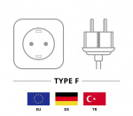 Goobay Nettkabel (sikkerhetsplugg) vinklet, 1,8 m, svart Jordingsstift (type F, CEE 7/7) 90° > stikkontakt C5