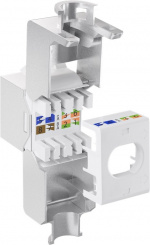 Goobay Keystone-modul RJ45 CAT 6A, STP, slim-line 14,7 mm bred, krokodilletype, klemlist for IDC-montering (verktøyfri) Goobay Keystone-modul RJ45 CAT 6A, STP, slim-line 14,7 mm bred, krokodilletype, klemlist for IDC-montering (verktøyfri)