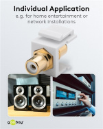 Goobay Keystone-modul RCA 2 x cinch-kontakt, hvit, gullbelagt Goobay Keystone-modul RCA 2 x cinch-kontakt, hvit, gullbelagt
