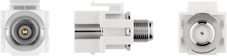 Goobay Keystone-modul, SAT/antenne, innfelt montering IEC/koaksialplugg > F-kontakt 90°