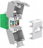 Goobay Keystone-modul RJ45 CAT 6A, UTP 16,5 mm bred, krokodilletype, klemlist for verktøyfri IDC-montering