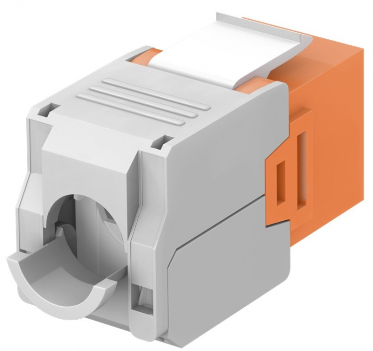 Goobay Keystone-modul RJ45 CAT 6A, UTP 16,5 mm bred, krokodilletype, klemlist for verktøyfri IDC-montering