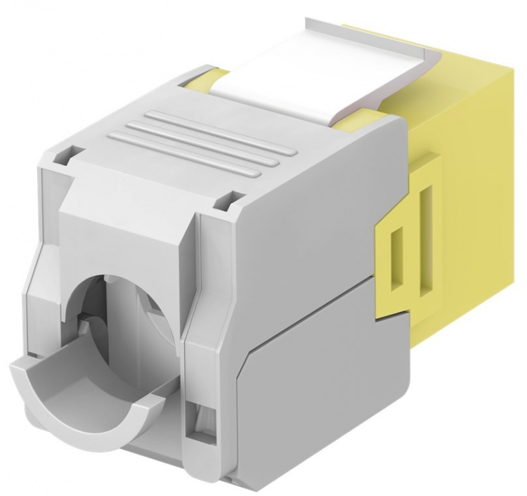 Goobay Keystone-modul RJ45 CAT 6A, UTP 16,5 mm bred, krokodilletype, klemlist for verktøyfri IDC-montering Goobay Keystone-modul RJ45 CAT 6A, UTP 16,5 mm bred, krokodilletype, klemlist for verktøyfri IDC-montering