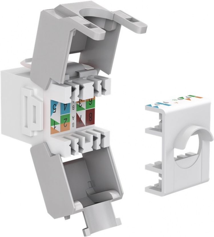 Goobay Keystone-modul RJ45 CAT 6A, UTP 16,5 mm bred, krokodilletype, klemlist for IDC-montasje uten verktøy