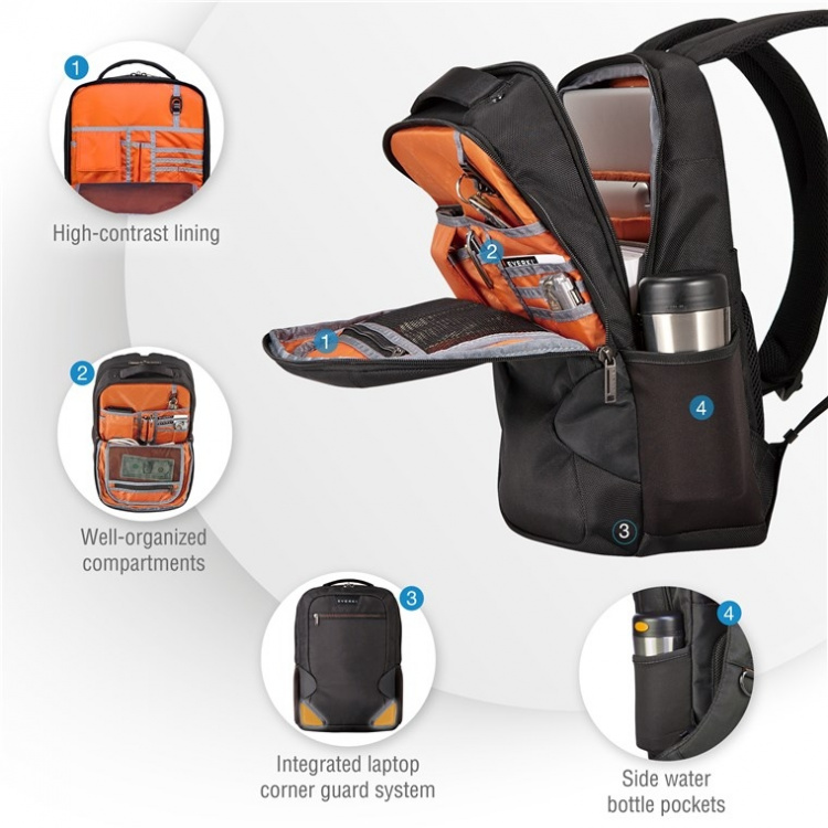 everki Studio (EKP118) Laptop-ryggsekk for maskiner opp til 14,1 tommer / MacBook Pro 15 tommer everki Studio (EKP118) Laptop-ryggsekk for maskiner opp til 14,1 tommer / MacBook Pro 15 tommer