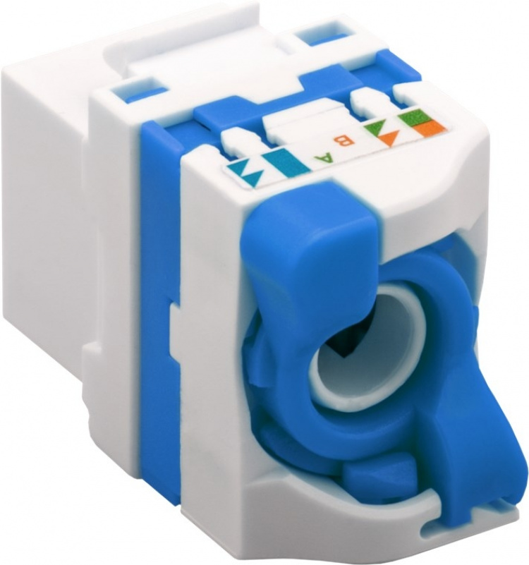 Goobay Keystone-modul RJ45 CAT 6A, UTP 16,7 mm bred, klemlist for IDC-montering (uten verktøy), roterbart feste